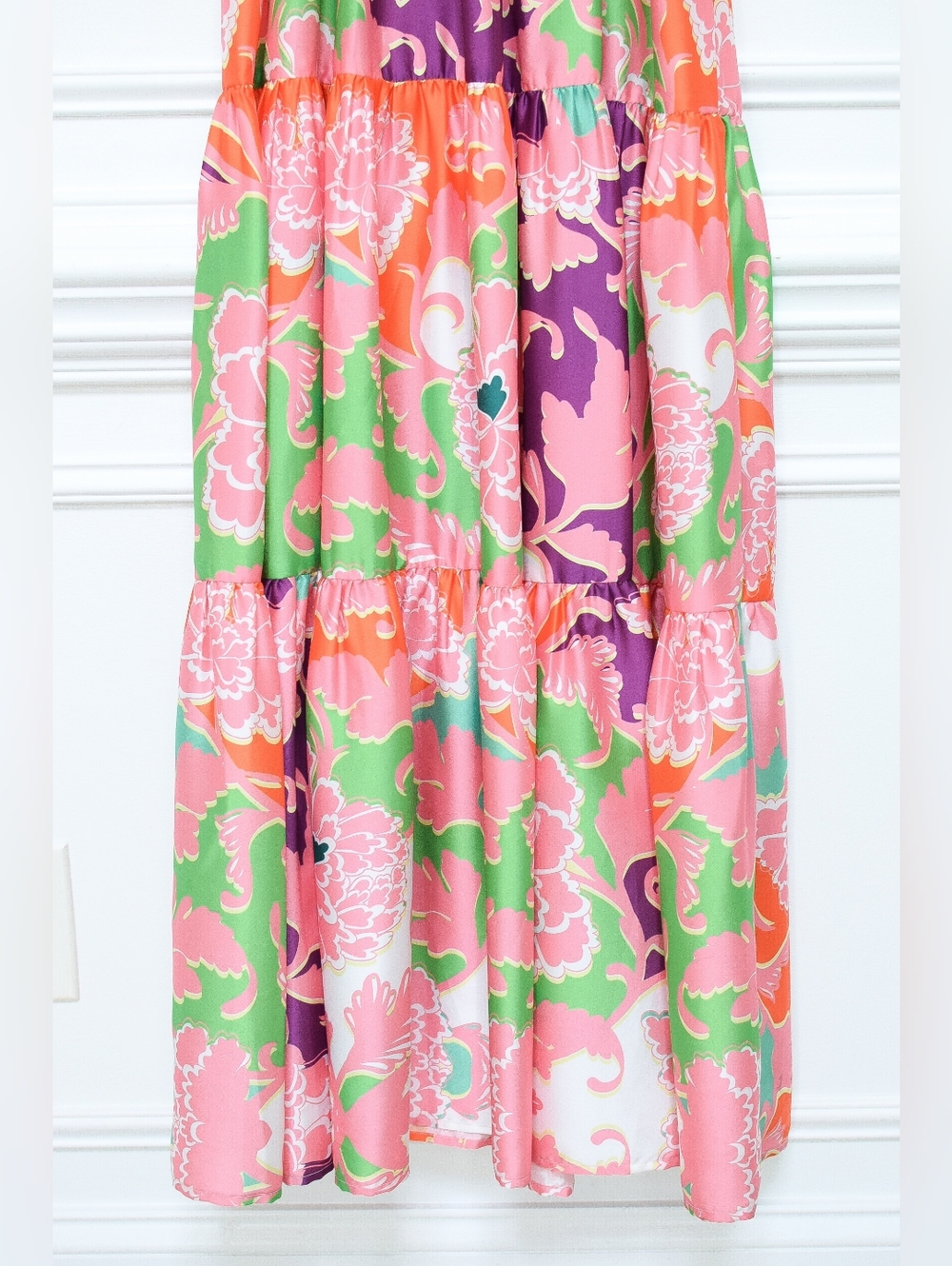 Anthropologie Delfi Collective Sebastienne Floral Maxi Dress Tie Front Size S - Picture 11 of 14